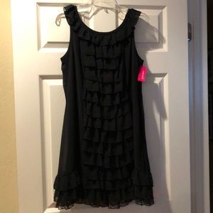 NWT black ruffled mini